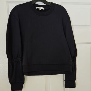 Tibi Women's Elegant Black Crew Neck Sweater